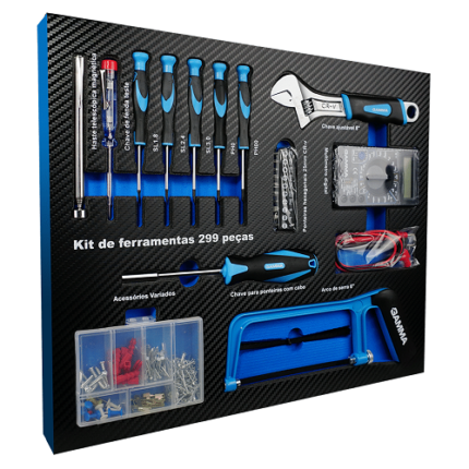 KIT DE FERRAMENTAS DOMESTICAS COM 299 Peças G19565AC GAMMA