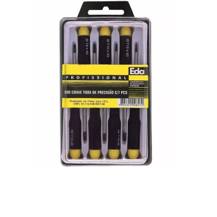 JOGO CHAVE TORX DE PRECISÃO C/7 PEÇAS T5-T15 8NI EDA