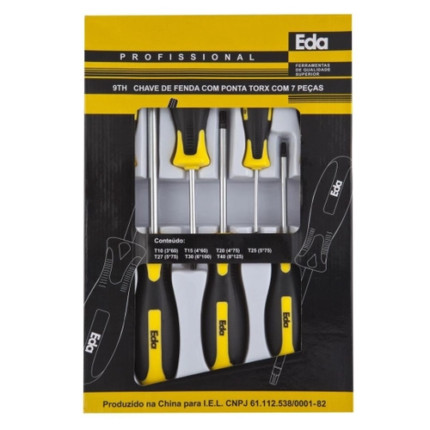 JOGO DE CHAVE DE FENDA COM PONTA TORX COM 7 PEÇAS 9TH EDA