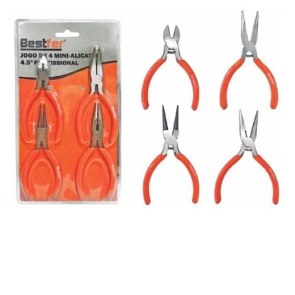 JOGO DE 4 MINI-ALICATES 4.5'' PROFISSIONAL BFH0042 BESTFER