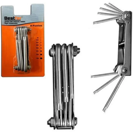 JOGO DE CHAVE TORX TIPO CANIVETE COM 8 TAMANHOS BFH1462 BESTFER