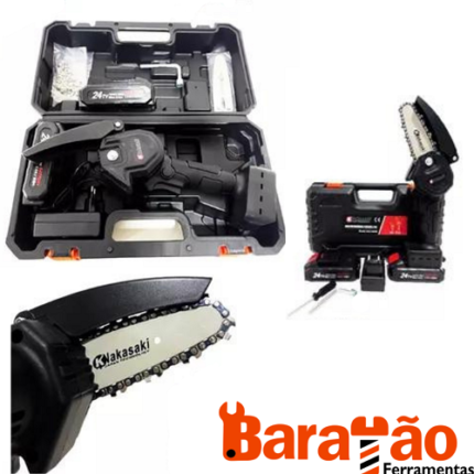 MINI MOTOSSERRA 36V com 2 baterias NAKASAKI