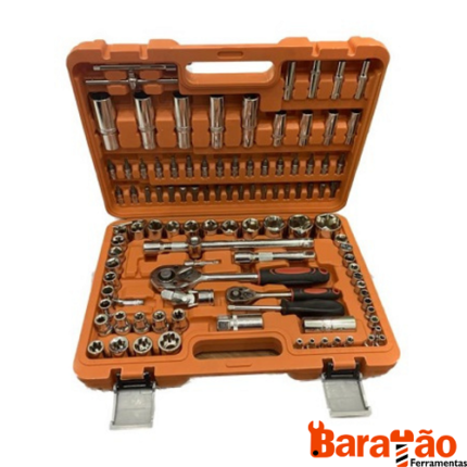 Jogo de soquetes e catraca com 108 PEÇAS NAKASAKI