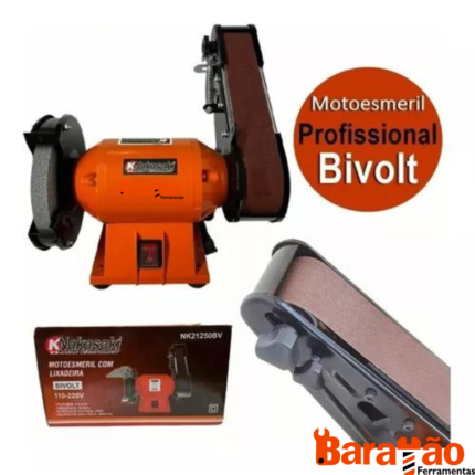 MOTOESMERIL COM LIXADEIRA BIVOLT NK21250BV NAKASAKI