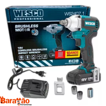 Chave De Impacto 18v Brushless 1/2 350n Ws2407.1 Wesco