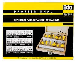 FRESAS PARA TUPIA COM 12 PEÇAS 6MM